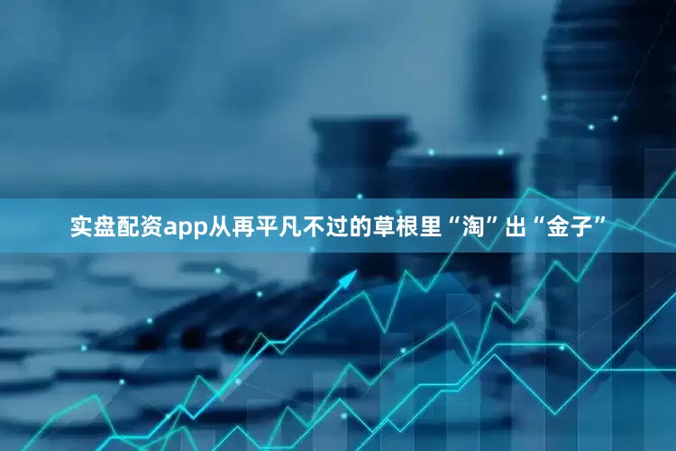 实盘配资app从再平凡不过的草根里“淘”出“金子”