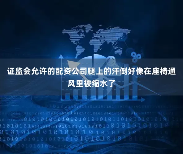 证监会允许的配资公司腿上的汗倒好像在座椅通风里被缩水了